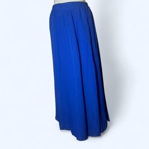 Long Maxi Skirt Elastic Waist High Rise Flowy Classic Royal‎ Blue